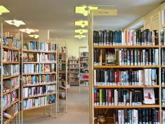 Verschiedene Bücherregale in der Waldkircher Mediathek